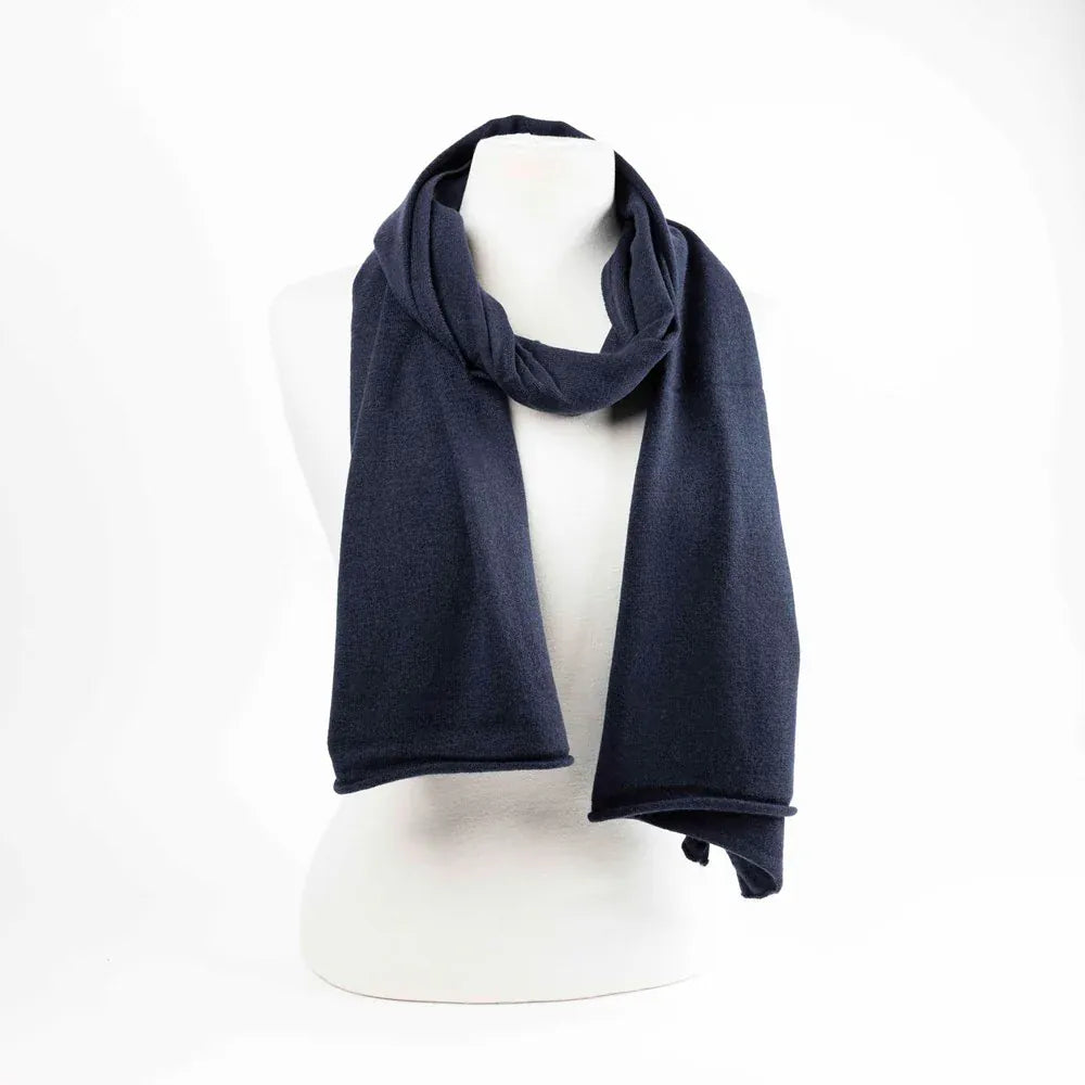 Maison Fanli Lea scarf Navy LittleLintons