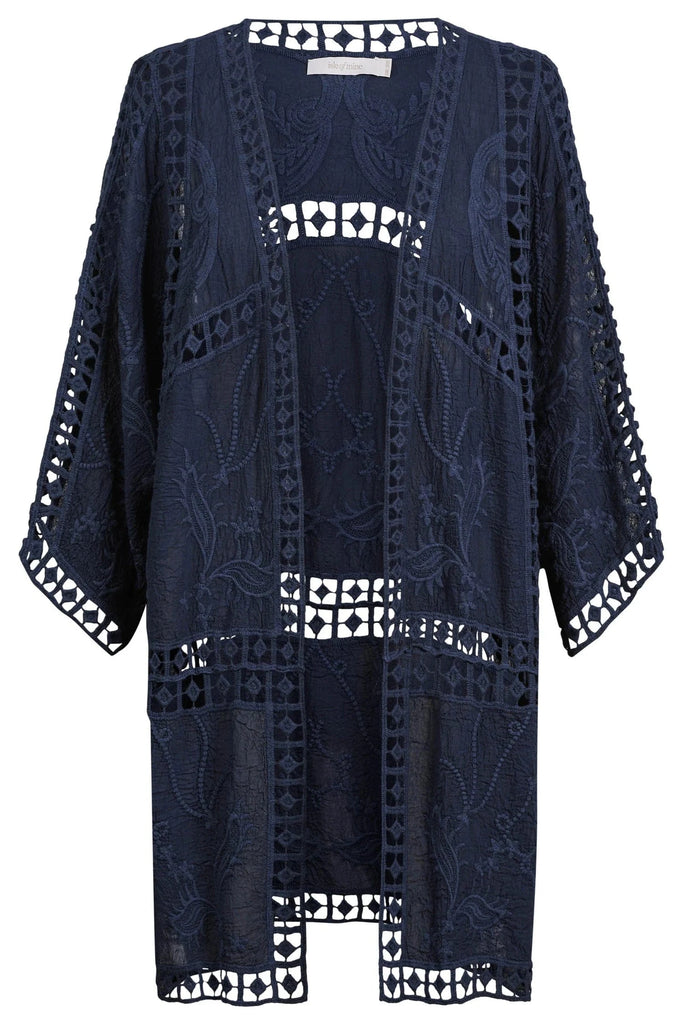 Oline Lace kimono Navy LittleLintons