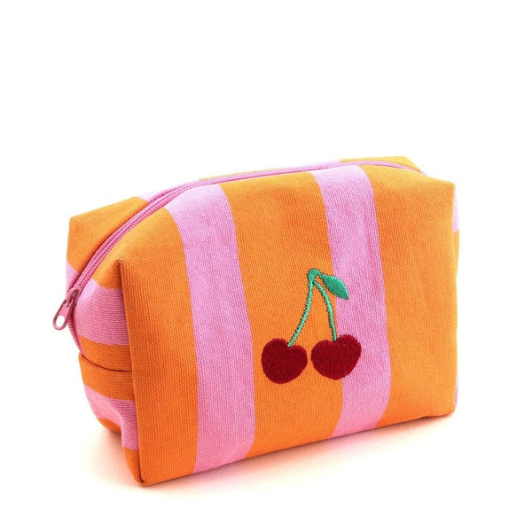 Embroidered cherry pouch Orange LittleLintons