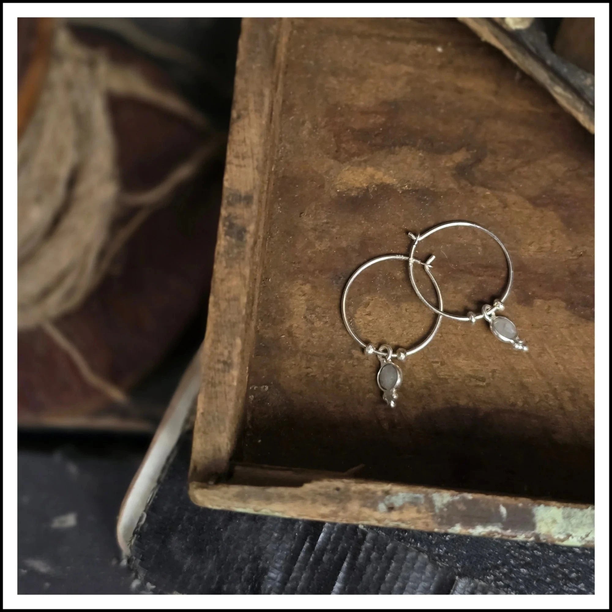 Paird moonstone hoops Paird