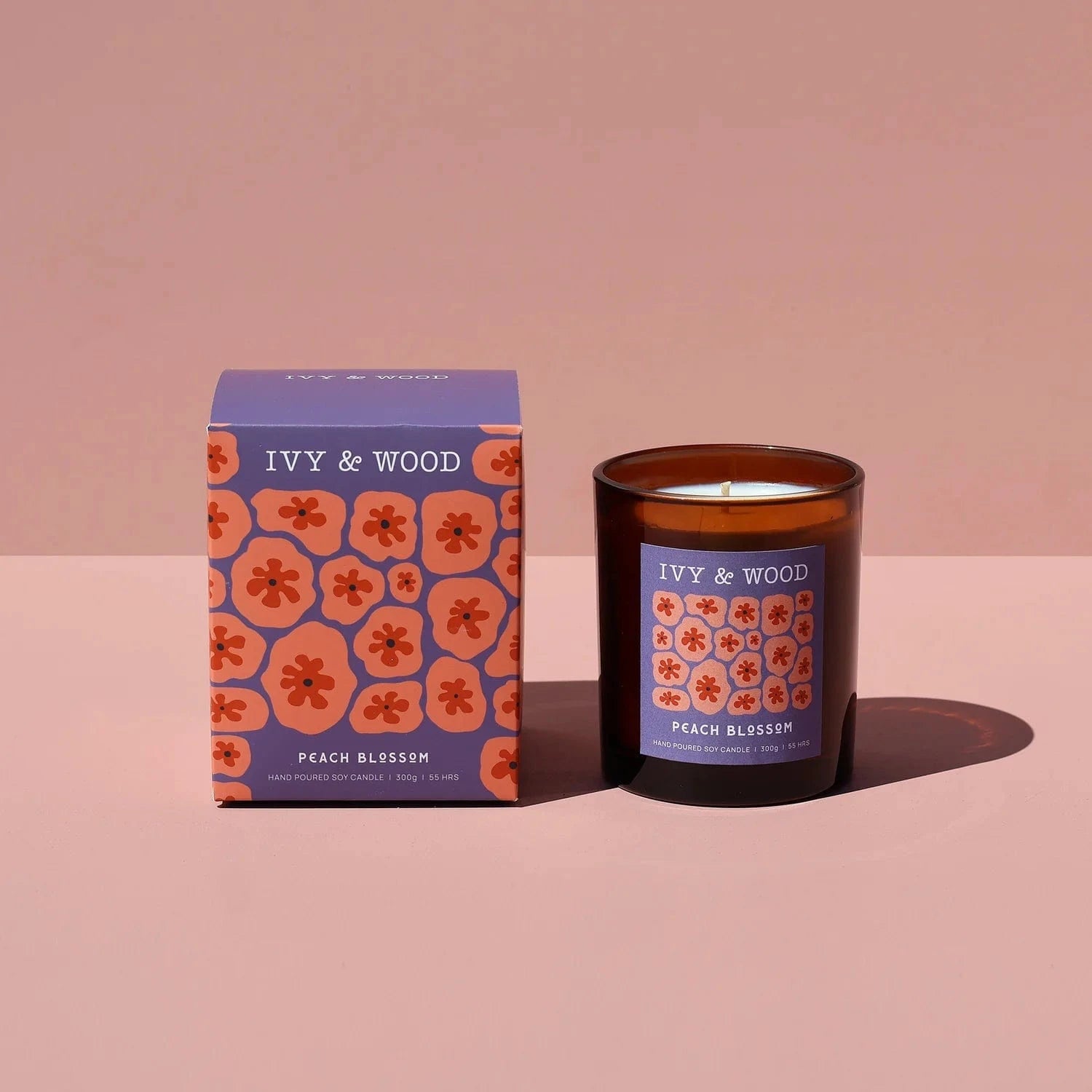 Ivy & Wood Flora Soy Candles Peach blossom Ivy & Wood