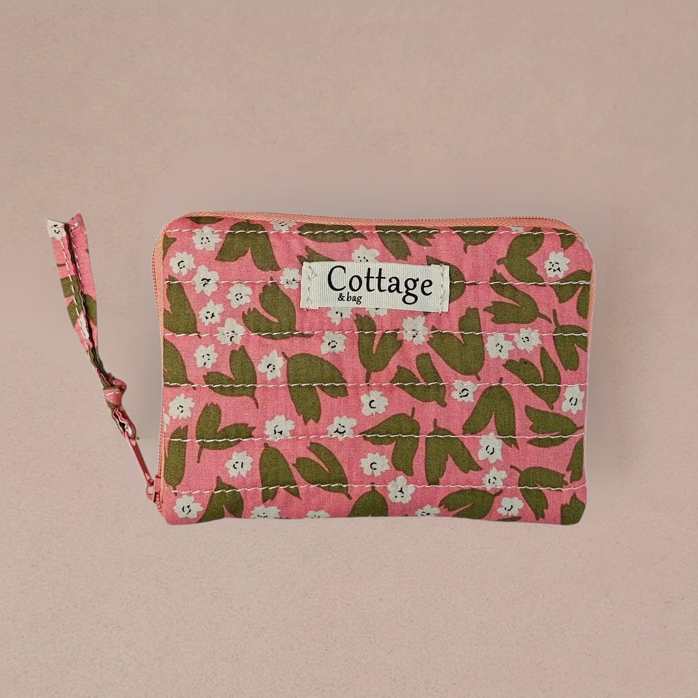 Cotton jewellery purse Pink floral LittleLintons