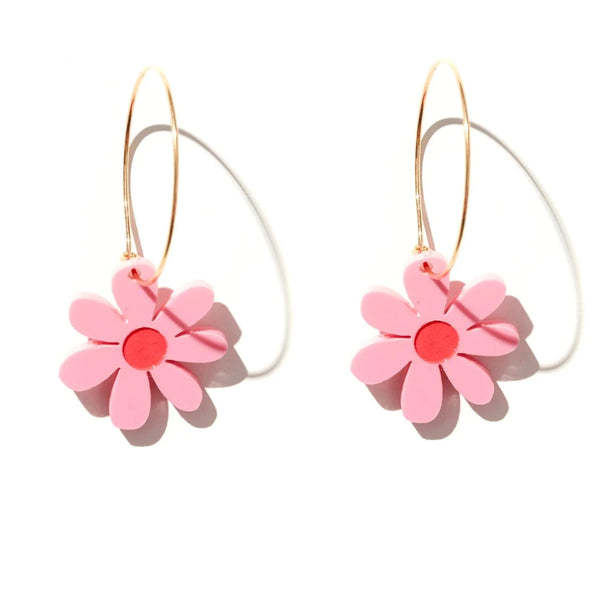 Emeldo daisies hoops Pink LittleLintons