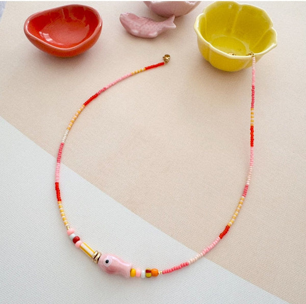 Fishy necklace Pink LittleLintons