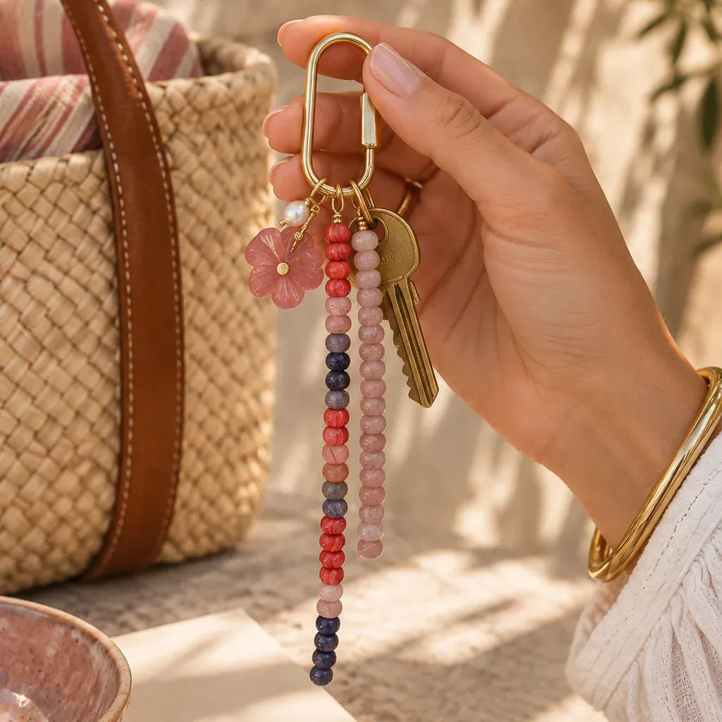 Gemstone keyring Pink LittleLintons