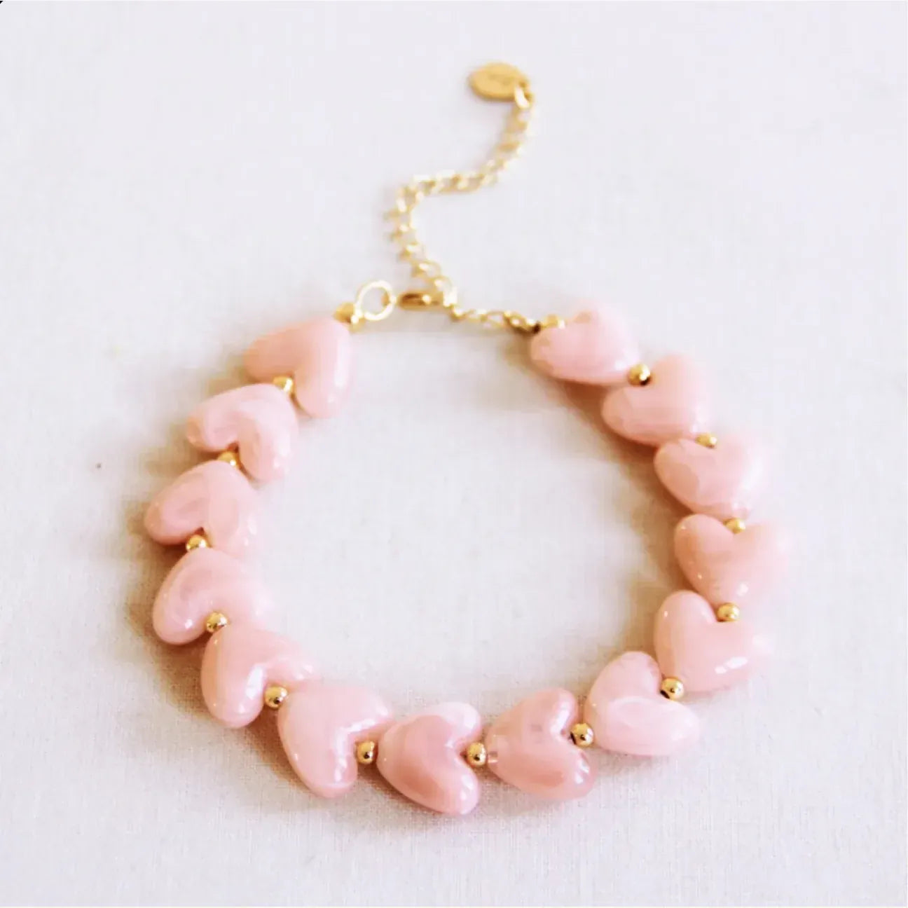 Heart bead bracelet Pink LittleLintons