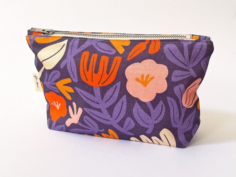 Zip pouches Purple floral LittleLintons