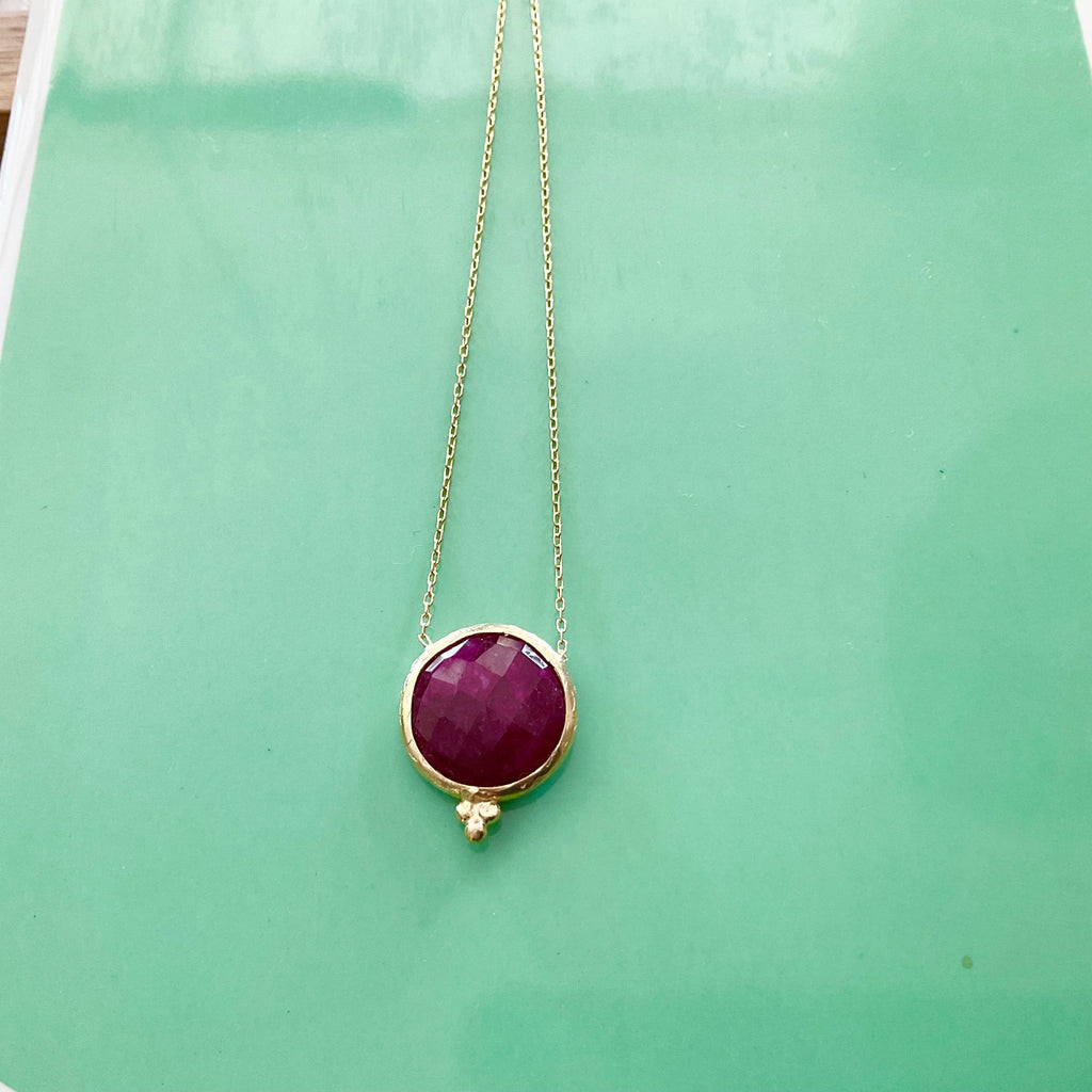 Gemstone  Necklace Red corundum LittleLintons