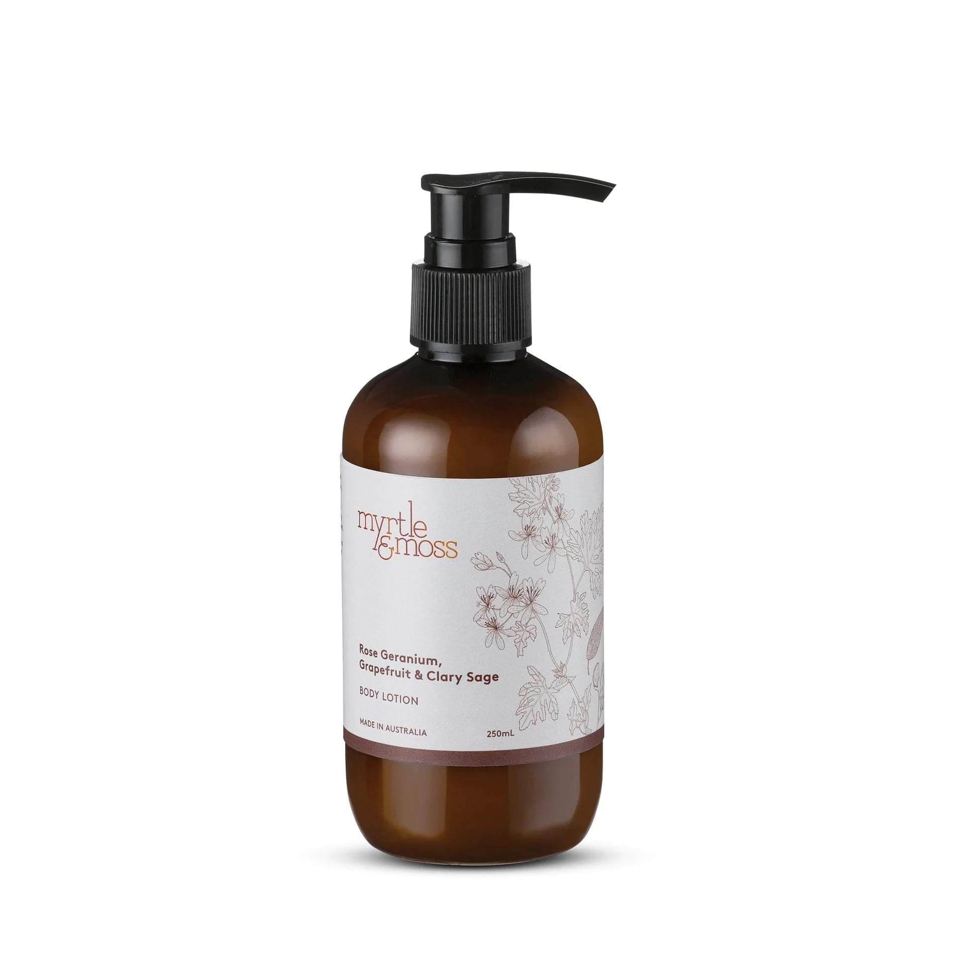 Myrtle & Moss Hand and Body lotion 250ml Rose geranium, grapefruit, clary sage Myrtle & Moss