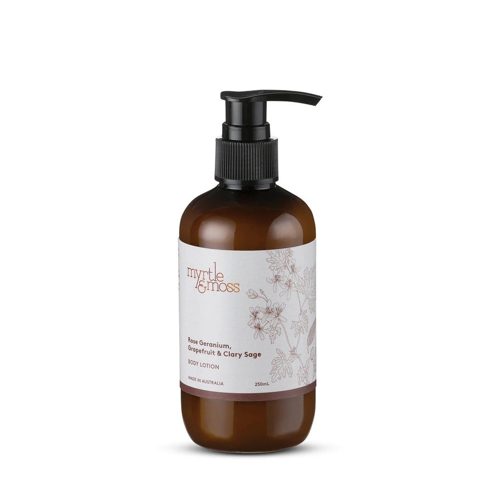 Myrtle & Moss Hand and Body lotion 250ml Rose geranium, grapefruit, clary sage Myrtle & Moss