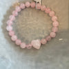 Gemstone bracelets Rose Quartz heart LittleLintons