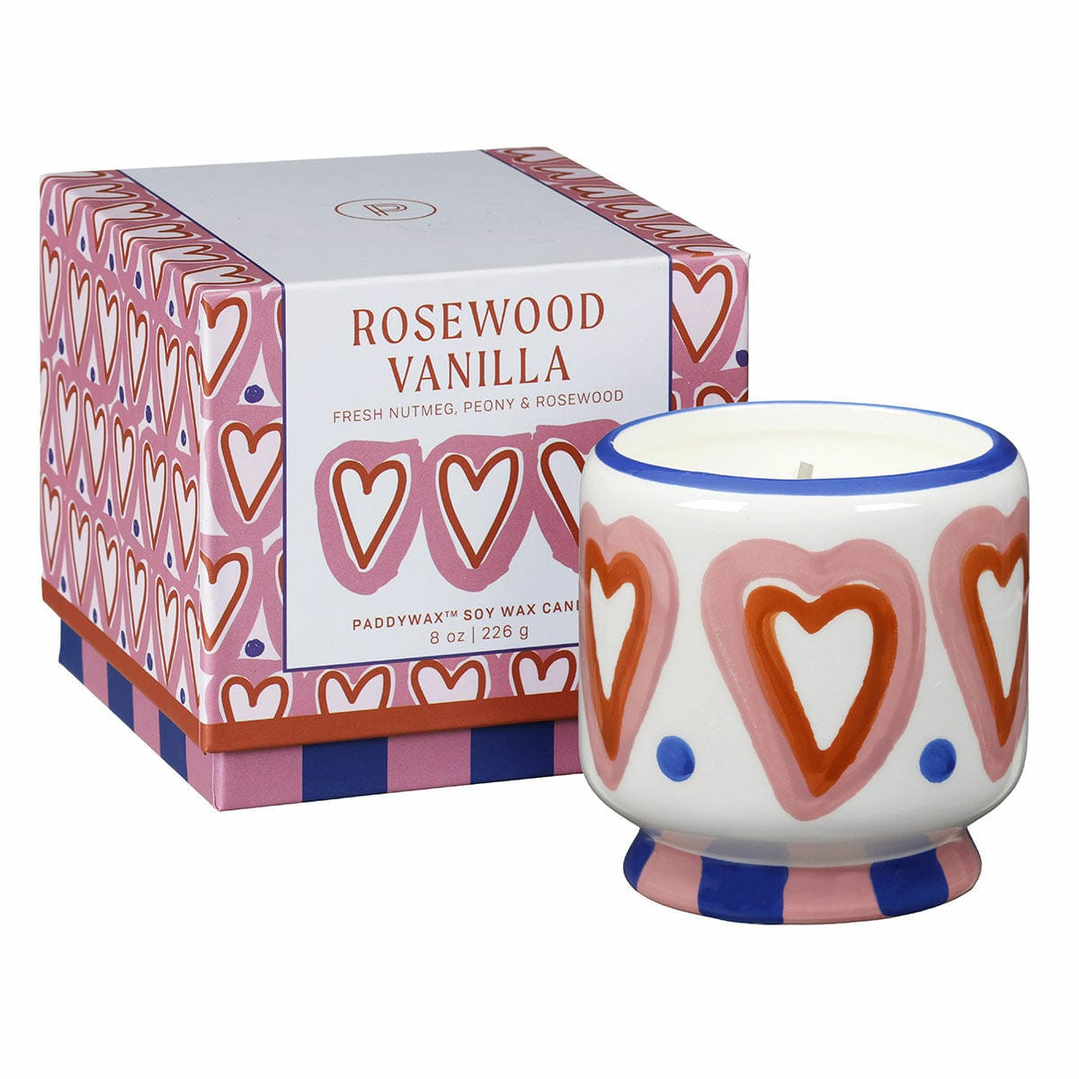 Paddywax Candle Rosewood vanilla -heart LittleLintons