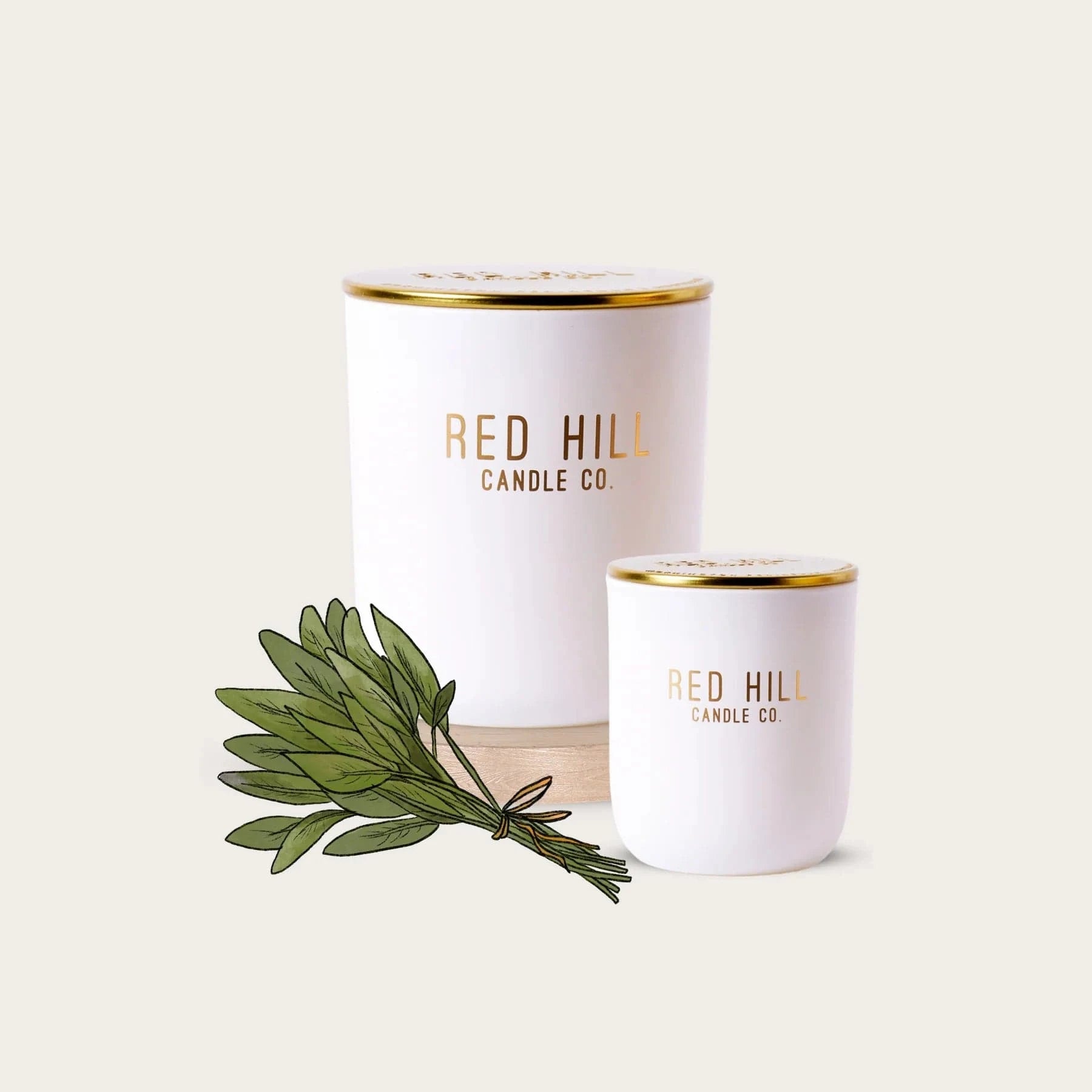 Red hill candle small Sage leaf LittleLintons