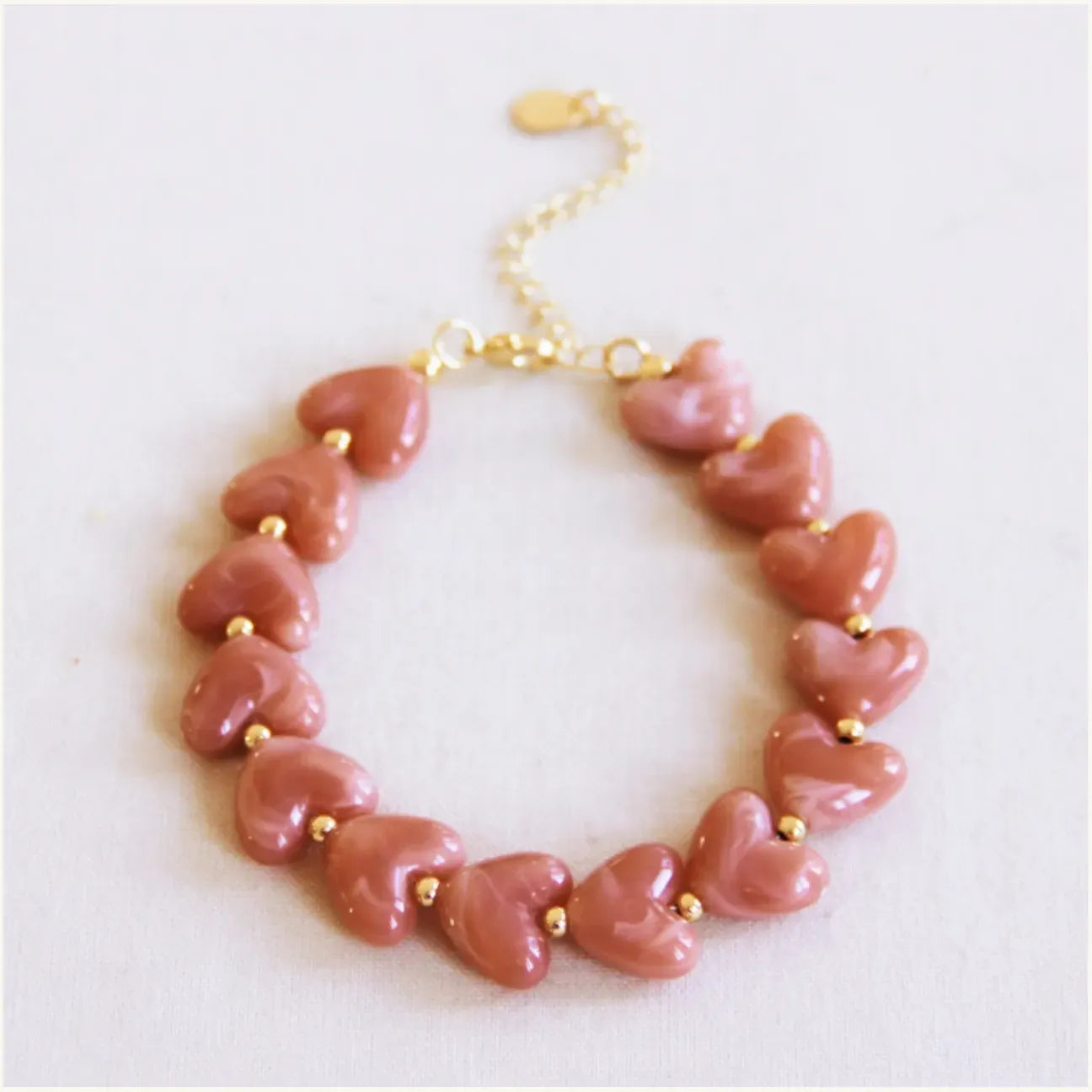 Heart bead bracelet Salmon LittleLintons