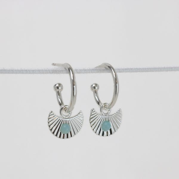Moon beam earrings Silver amazonite LittleLintons