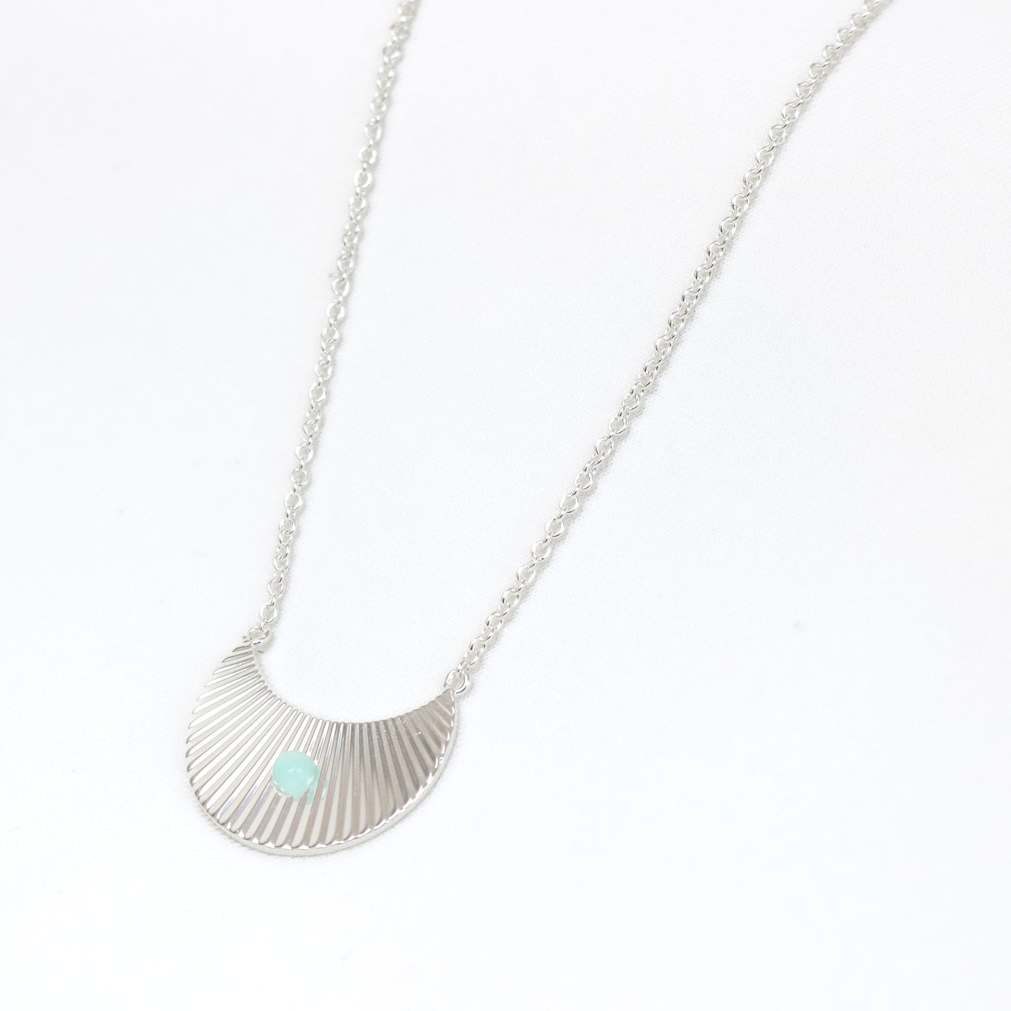 Moon beam necklace Silver amazonite LittleLintons