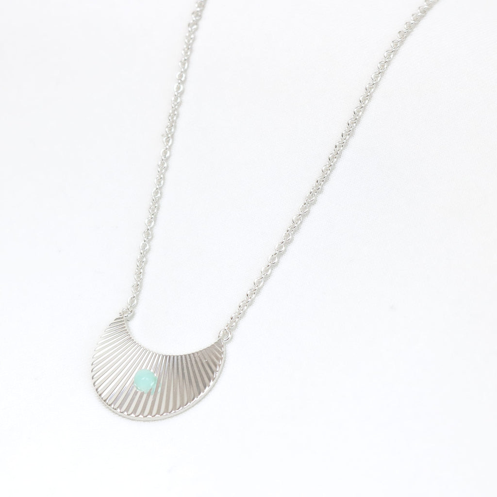 Moon beam necklace Silver amazonite LittleLintons