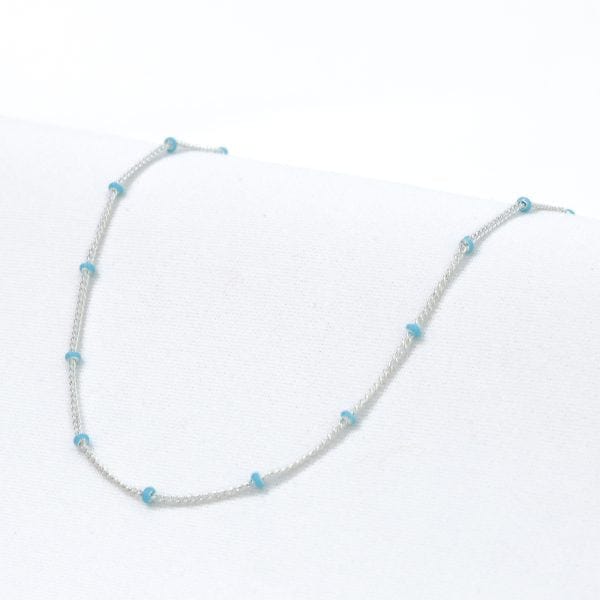 Mini bead necklace Silver blue LittleLintons
