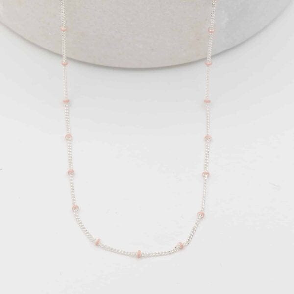 Mini bead necklace Silver blush LittleLintons