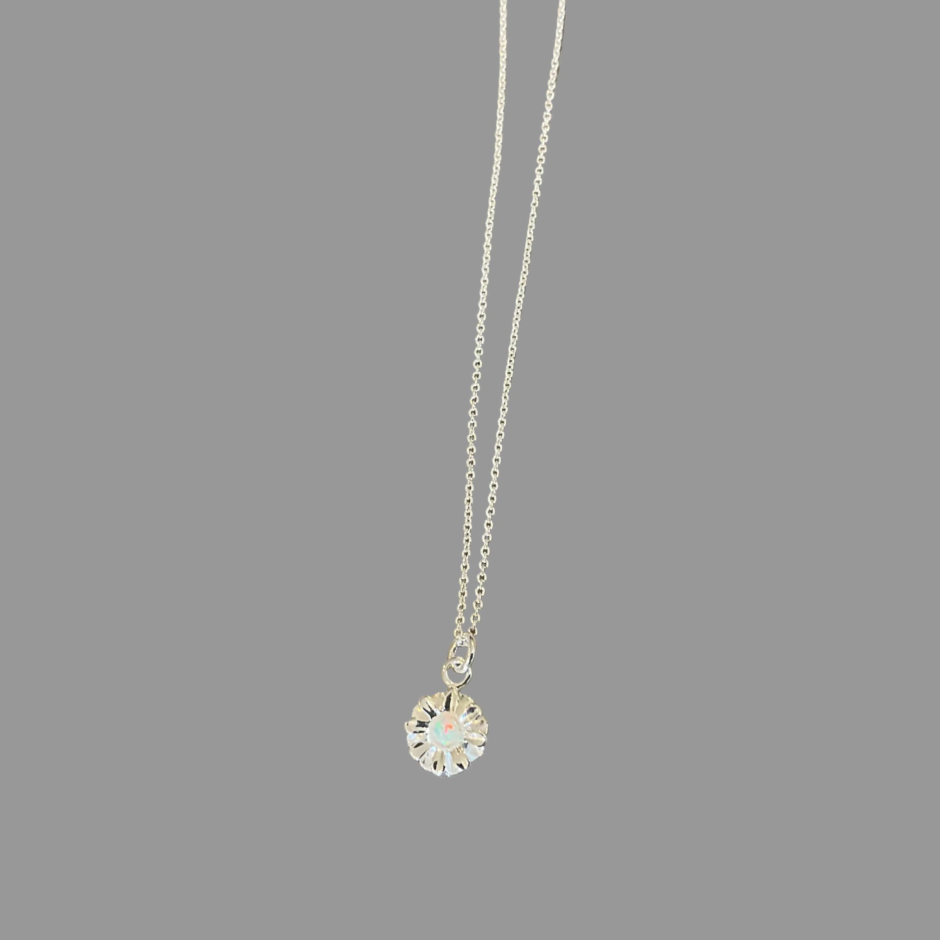 Opalite necklaces Silver flower LittleLintons