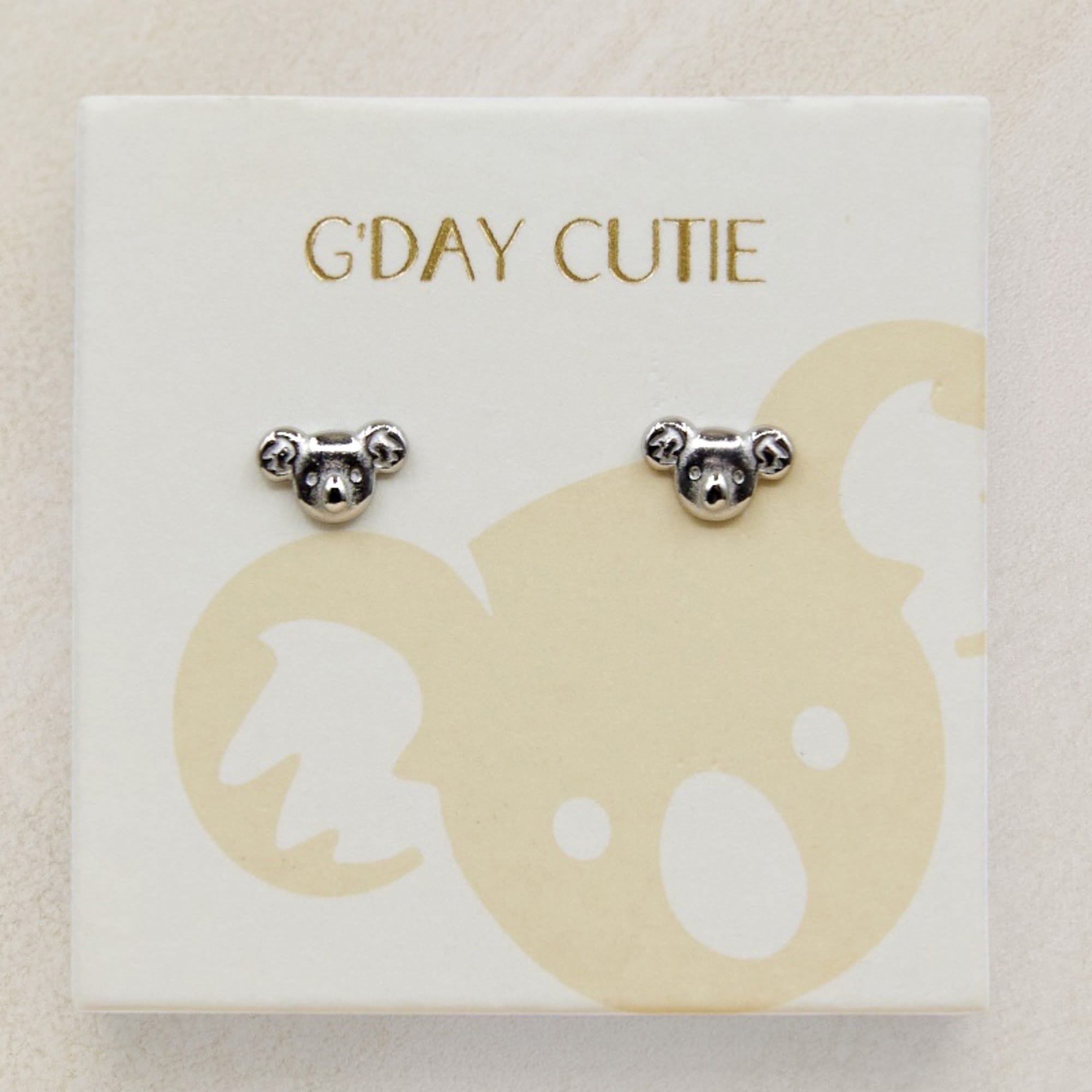 Koala  studs Silver LittleLintons