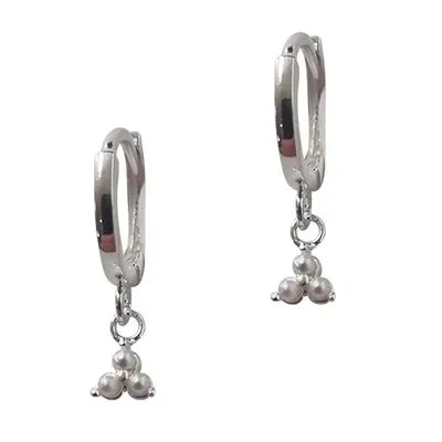Pearl star hoops Silver LittleLintons