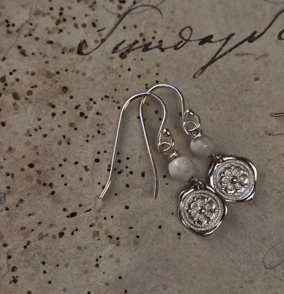 Paird  etched flora earrings Silver Paird