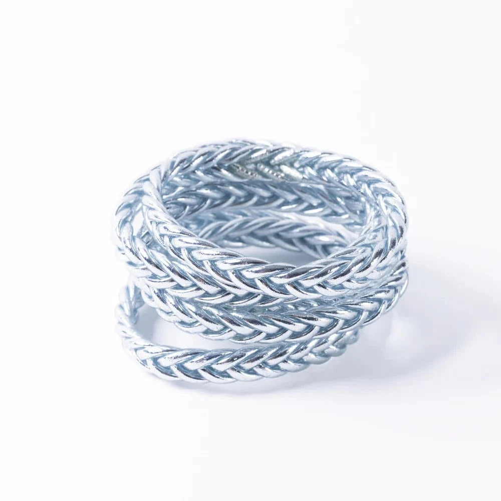 The authentic Buddhist bangles Silver weave M LittleLintons