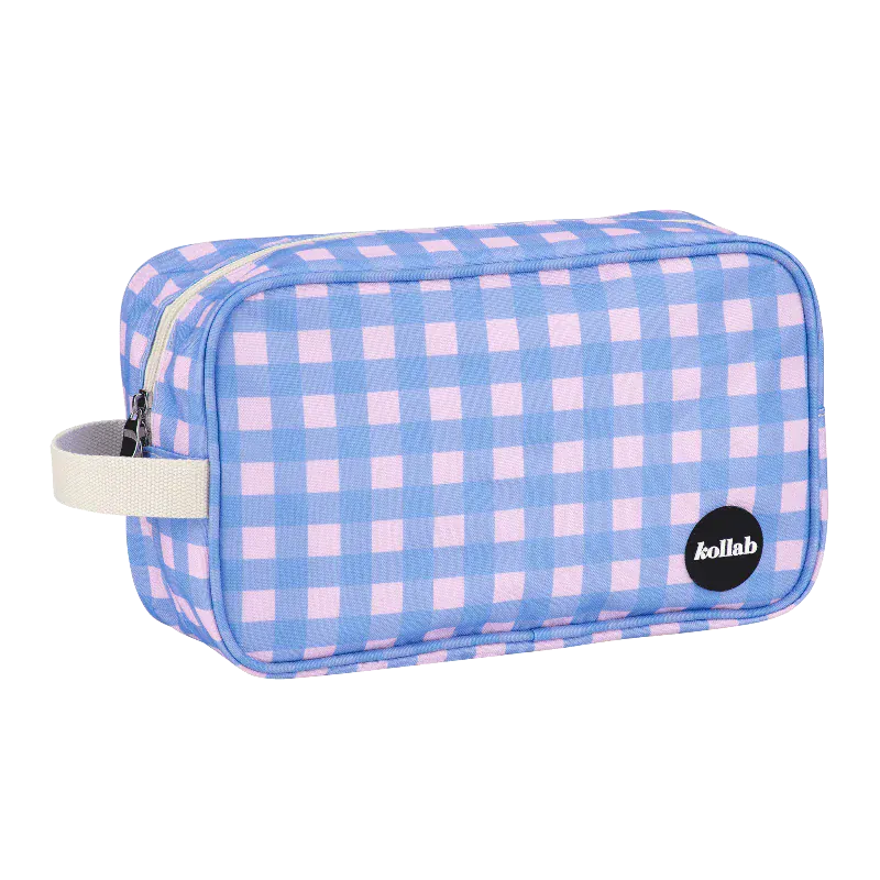 Kollab travel pouch Sky berry gingham Kollab