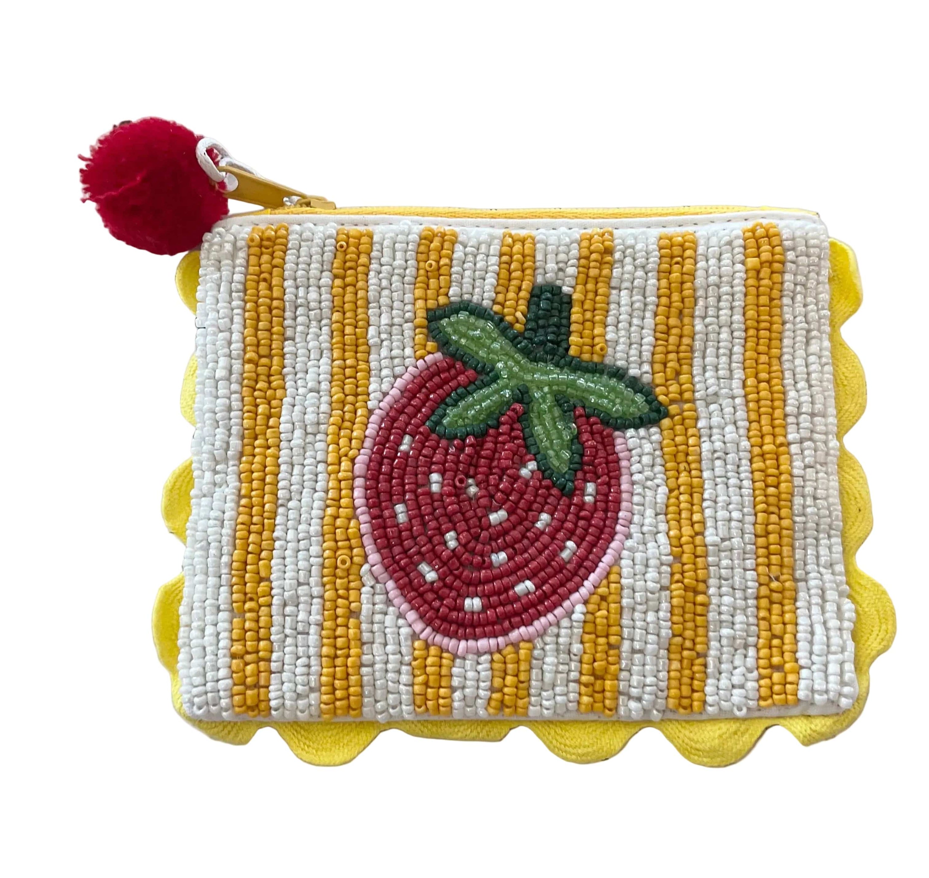Embroidered bead pouch Strawberry LittleLintons