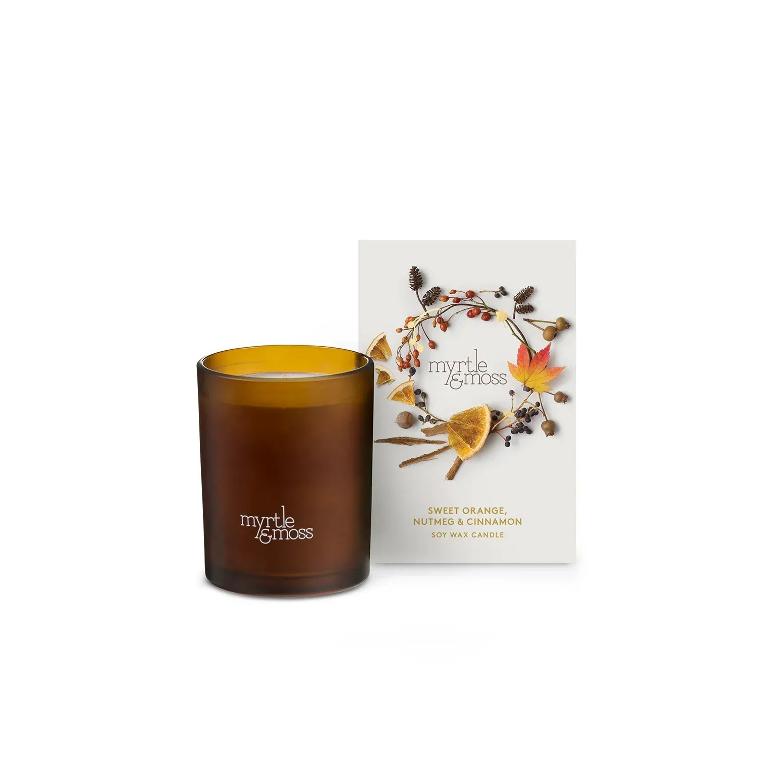 Myrtle & Moss festive Candle - 50hrs Sweet orange, nutmeg & cinnamon Myrtle & Moss
