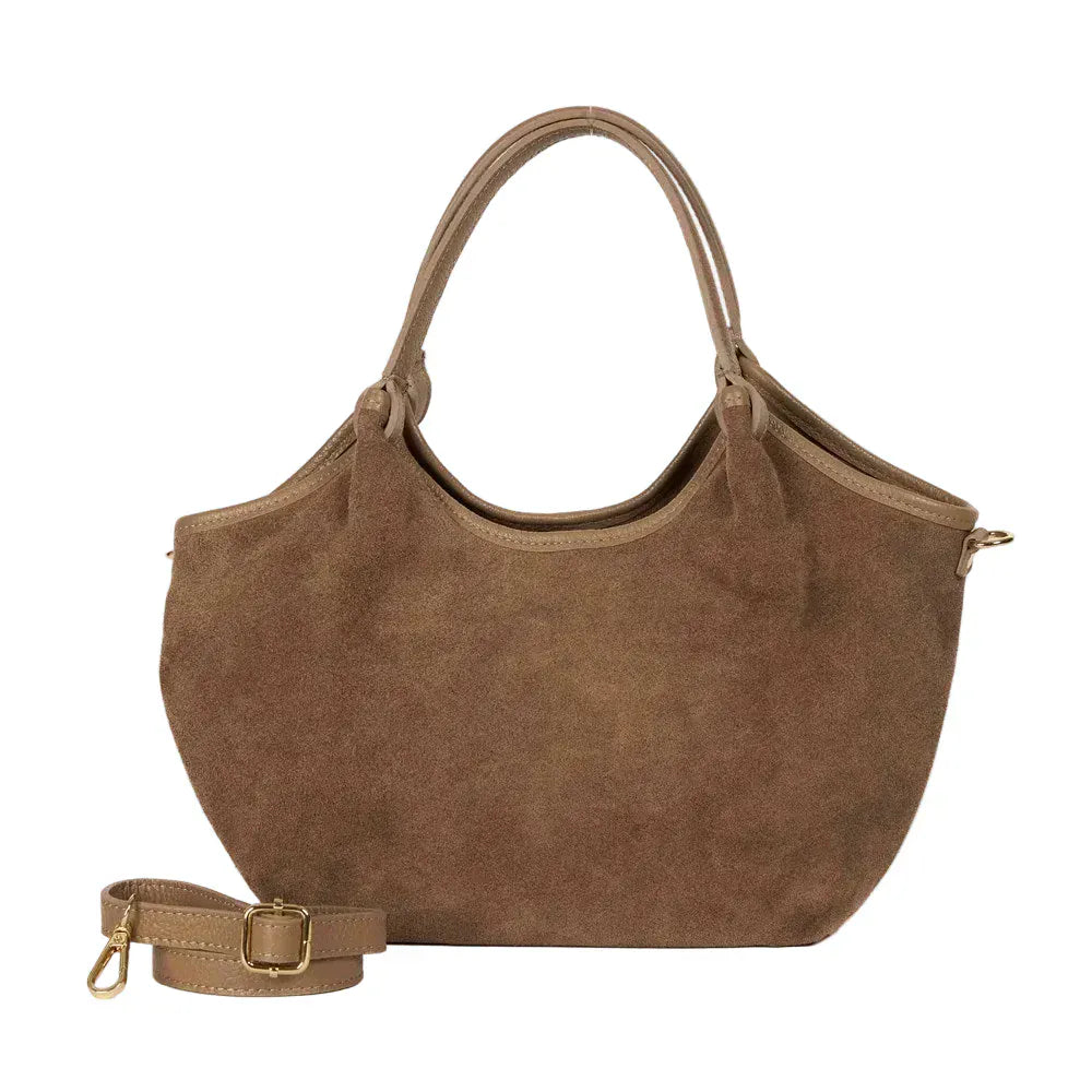 Maison suede bag Taupe LittleLintons