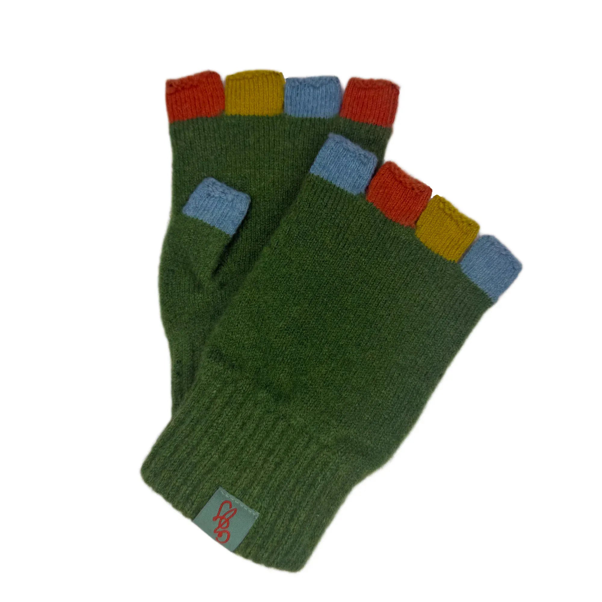 Fingerless gloves Watercress green LittleLintons
