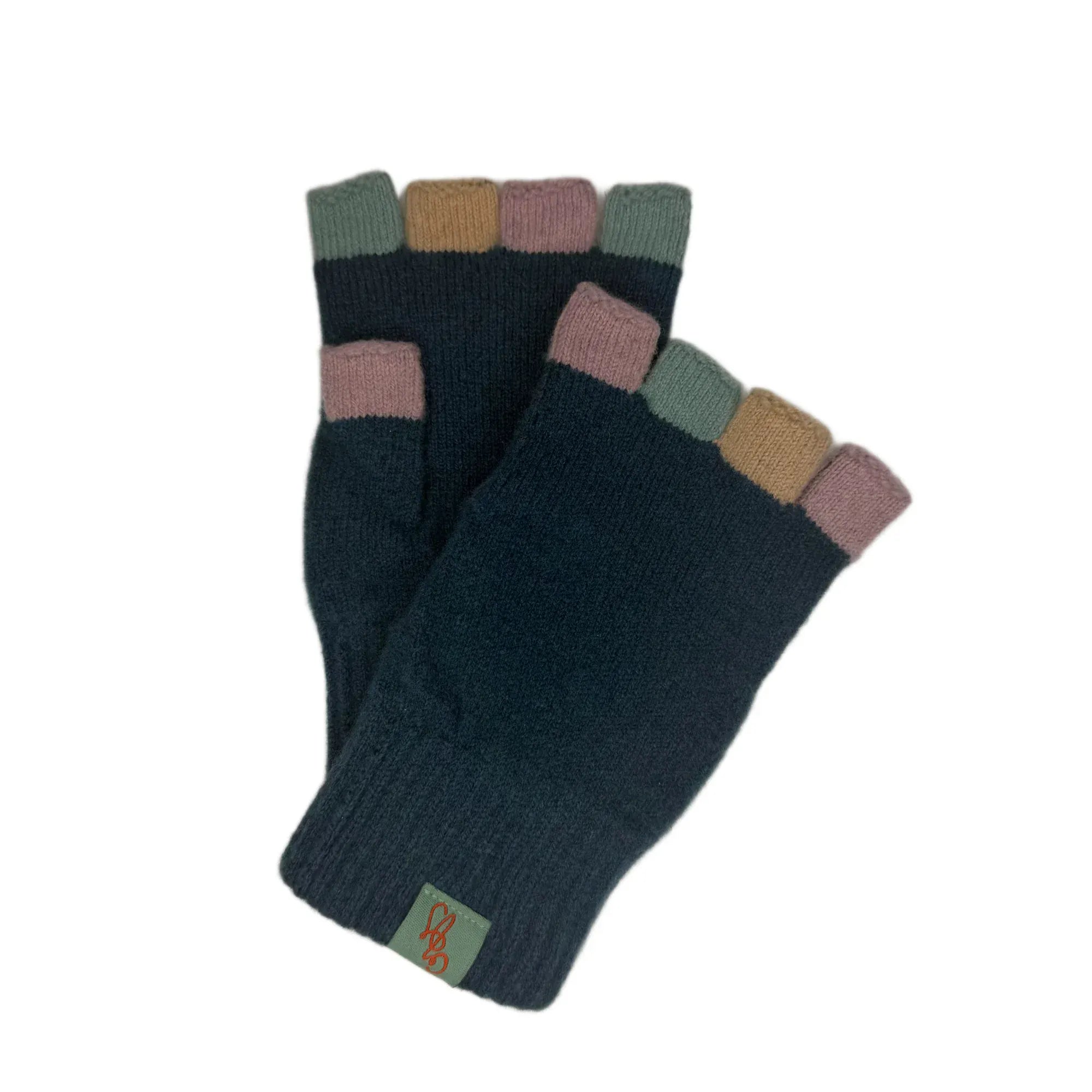 Fingerless gloves Waterlilly blue LittleLintons