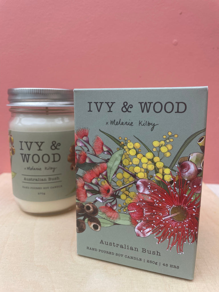 Ivy & Wood Soy Candles Australian bush -eucalyptus pine sandalwood lemon Myrtle Ivy & Wood