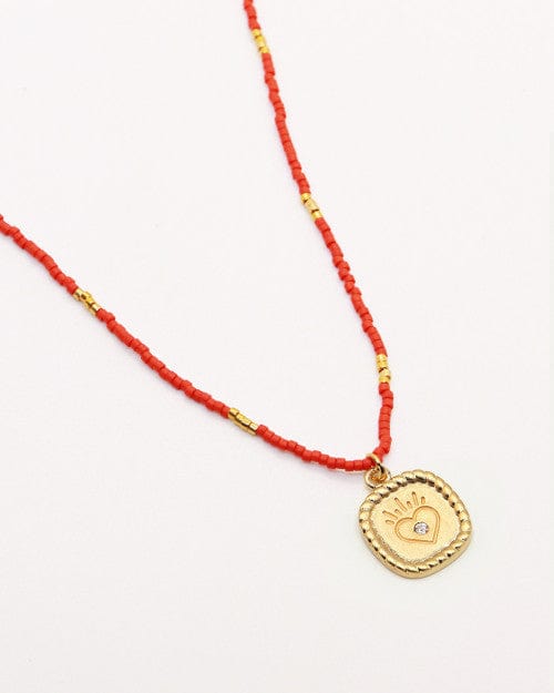 Mini oracles necklace Burnt orange heart LittleLintons