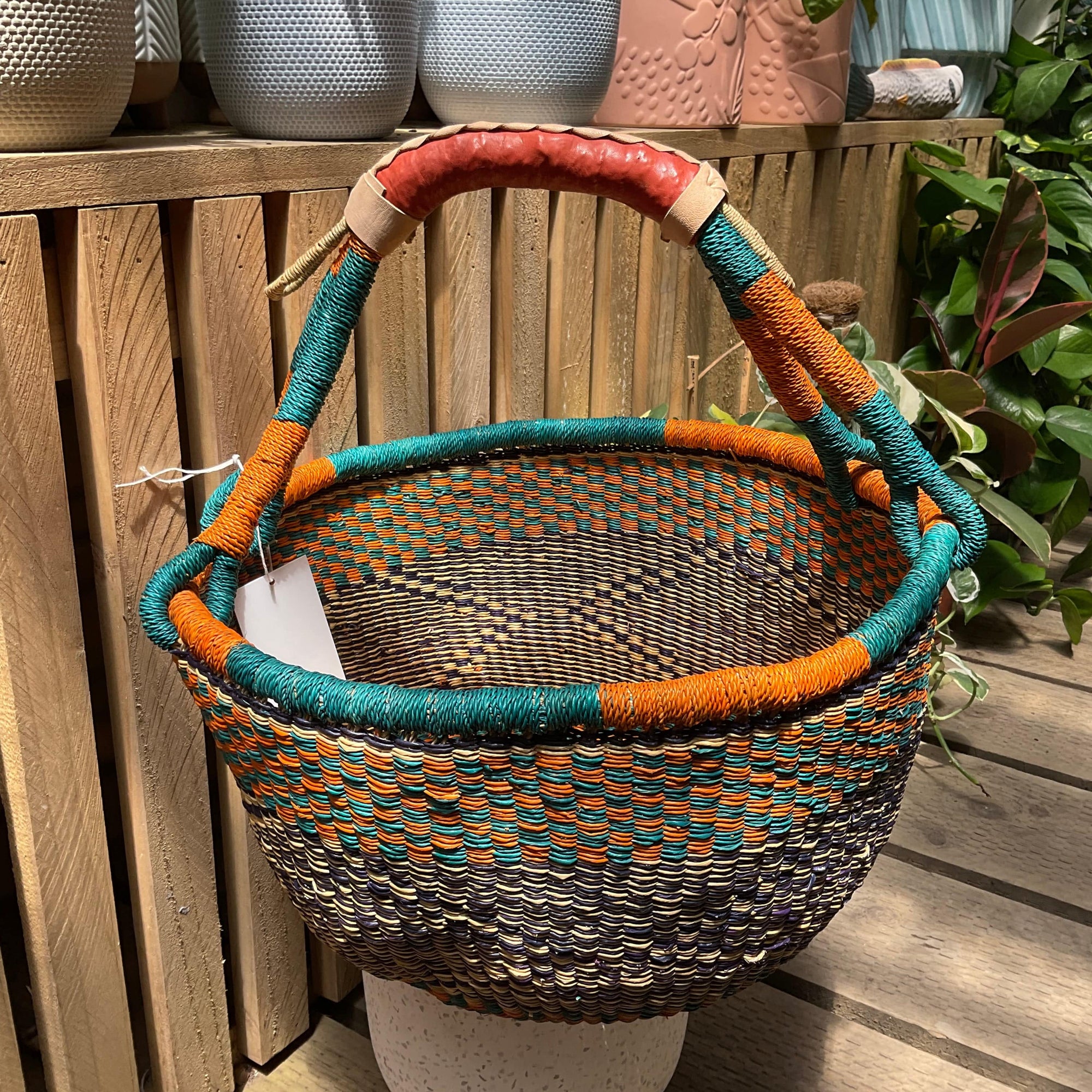 African woven round basket Large LittleLintons