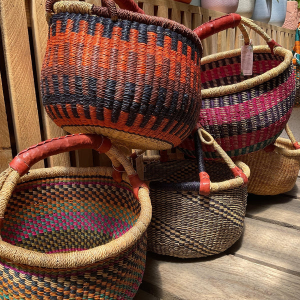 African woven round basket LittleLintons