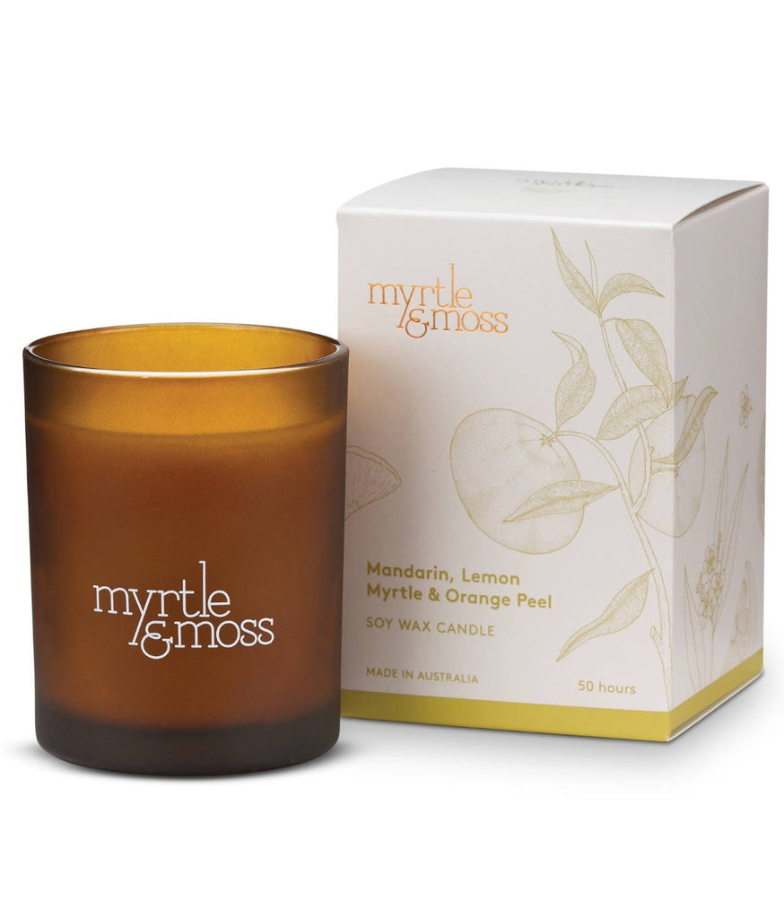 Myrtle & Moss Candle - 50hrs Mandarin,Lemon myrtle,orange peel Myrtle & Moss