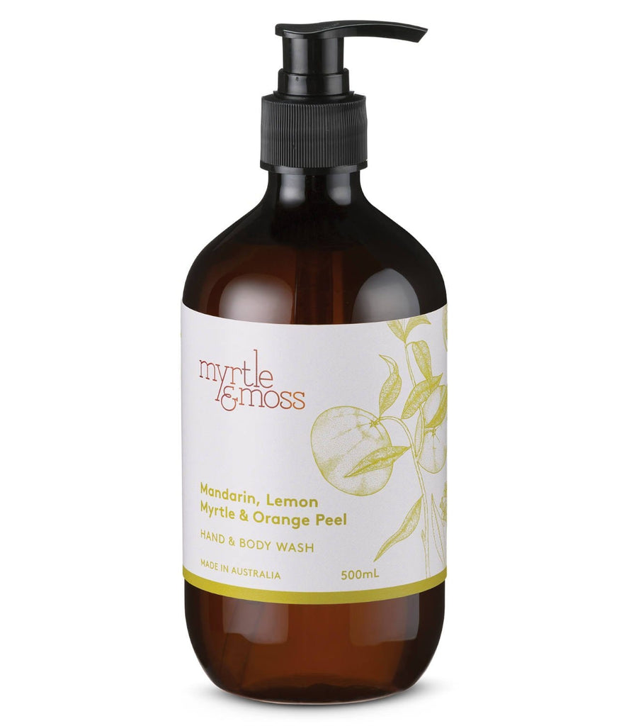Myrtle & Moss Hand and Body wash 500ml Mandarin, lemon myrtle ,orange peel Myrtle & Moss