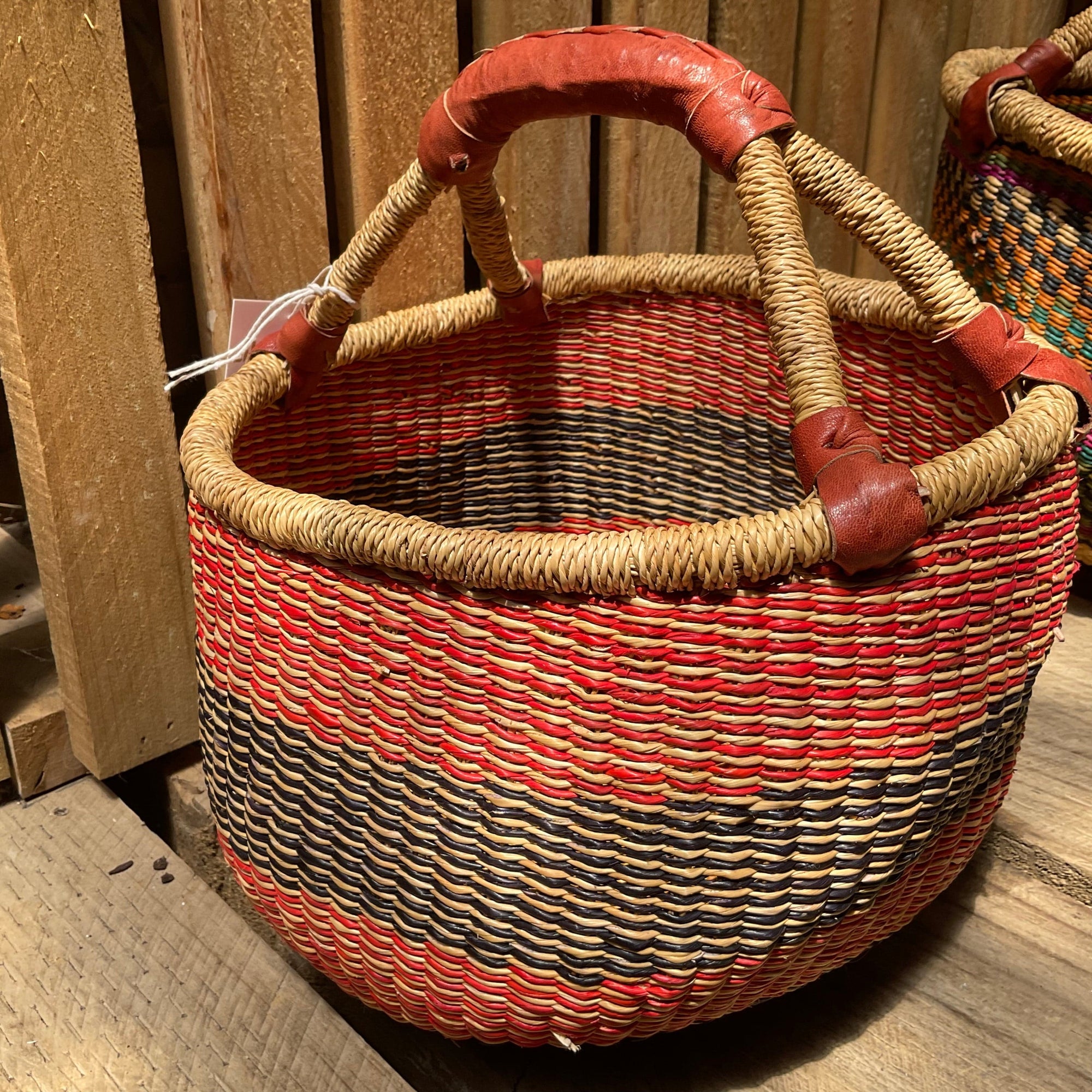 African woven round basket Medium LittleLintons