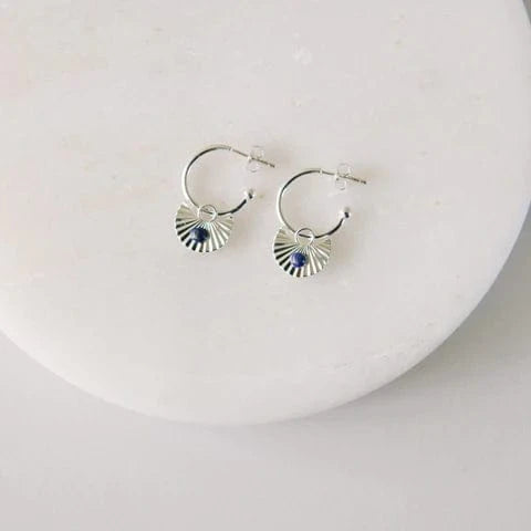 Moon beam earrings Silver lapis LittleLintons