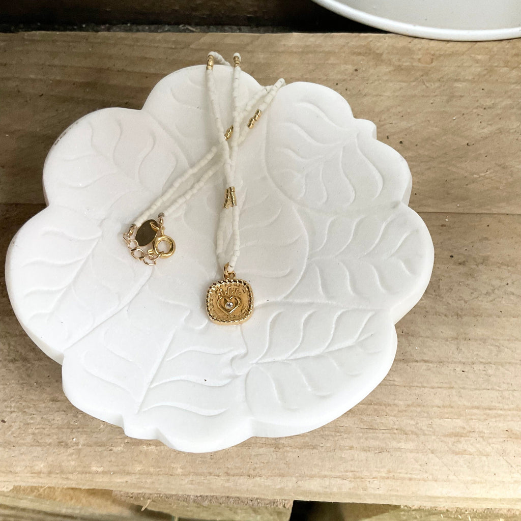 Mini oracles necklace White heart LittleLintons