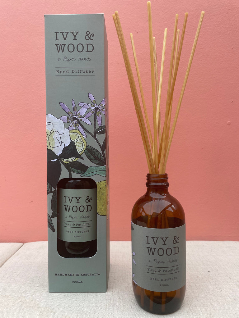 Ivy & Wood Reed Diffuser Yuzu/Patchouli - (bergamot, yuzu,gardenia,jasmine,patchouli) Ivy & Wood