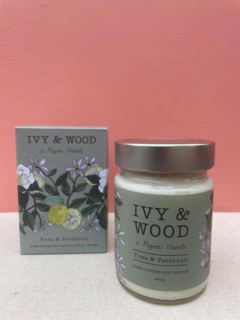 Ivy & Wood Soy Candles Yuzu/Patchouli - (bergamot, yuzu,gardenia,jasmine,patchouli) Ivy & Wood
